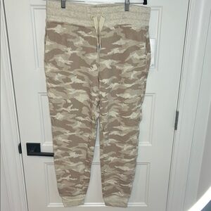 Athleta Tan and Cream Jogger Sweatpants